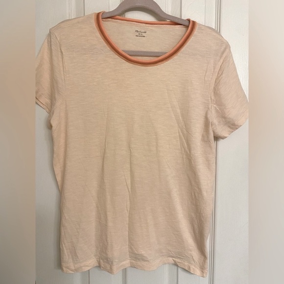 Madewell Whisper Cotton Ringer Tee in Pink Size L - Picture 4 of 6